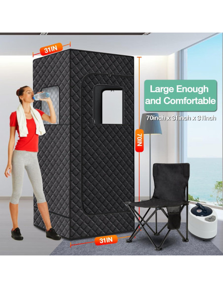 Caja de Sauna Portátil JOBYNA 1500W con Control Remoto