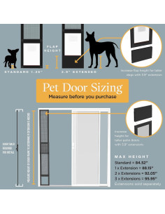 Puerta para Mascotas de Patio Perma Grande Negra 162-214 cm 2