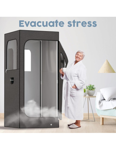 Sauna de Vapor Portátil Adamson 2.6L Silla Control Remoto