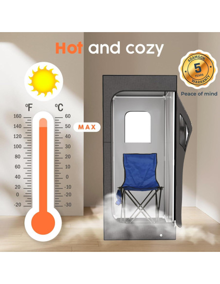 Sauna de Vapor Portátil Adamson 2.6L Silla Control Remoto