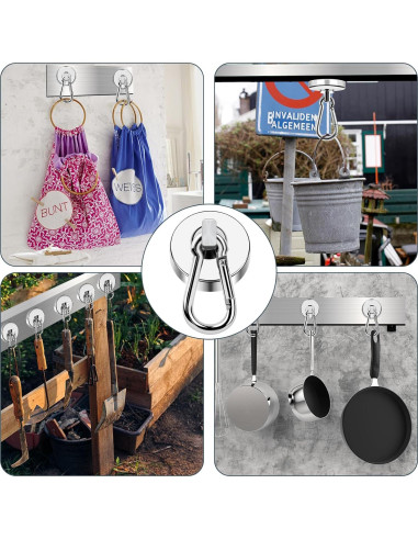 Ganchos Magnéticos MIKEDE 4 Pcs Alta Resistencia 90.72 kg