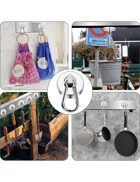 Ganchos Magnéticos MIKEDE 4 Pcs Alta Resistencia 90.72 kg