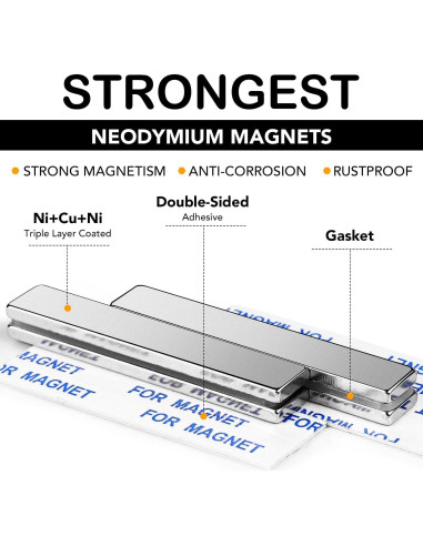Imanes de Neodimio DIYMAG 60x10x3mm, Paquete de 12