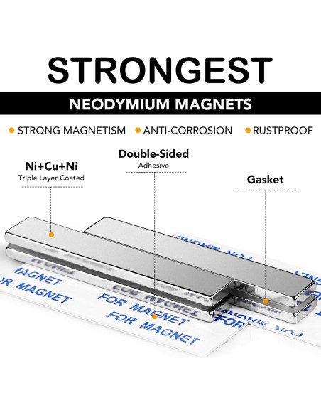 Imanes de Neodimio DIYMAG 60x10x3mm, Paquete de 12