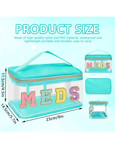 Bolsa de Maquillaje Iqimott Verde Impermeable 22.86x14.48 cm 2