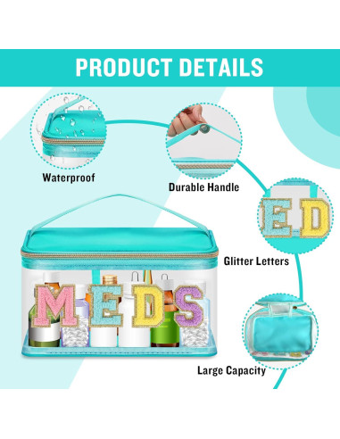 Bolsa de Maquillaje Iqimott Verde Impermeable 22.86x14.48 cm