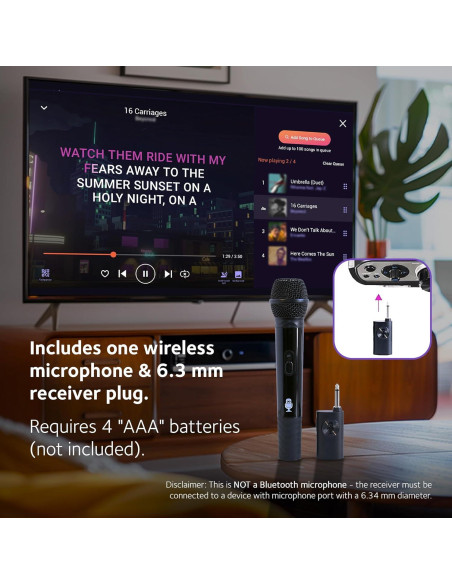 Micrófono Inalámbrico Singing Machine SMM107 - UHF Unidireccional