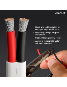 Cable Marino GEARit 14AWG 30,48m Cobre OFC Dúplex Blanco 2