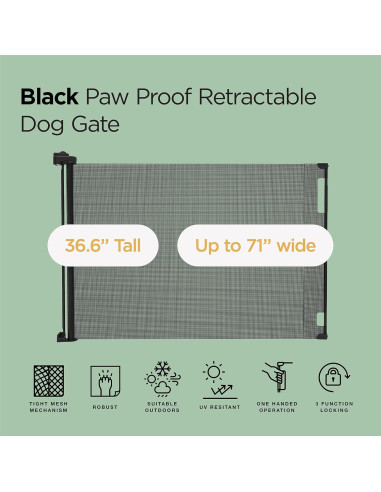 Puerta Retráctil Hakuna Pets 92.9 cm x 180.3 cm Negra
