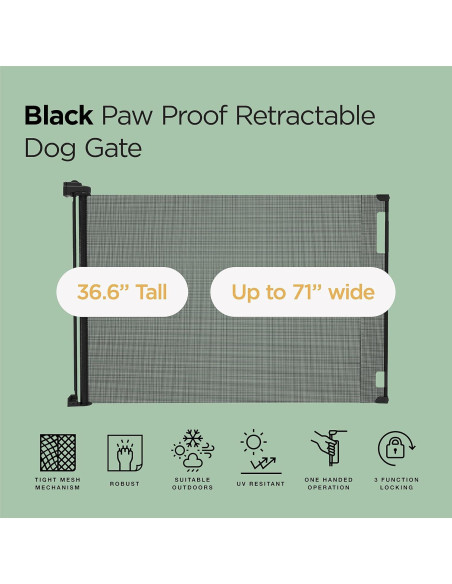 Puerta Retráctil Hakuna Pets 92.9 cm x 180.3 cm Negra