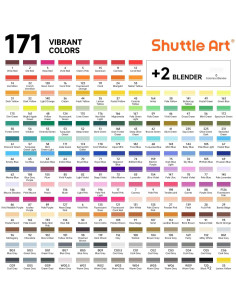 Marcadores de Arte Shuttle Art 172 Colores Doble Punta 2