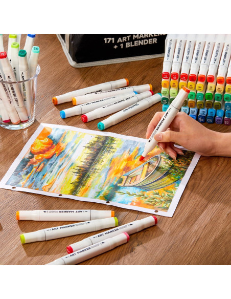 Marcadores de Arte Shuttle Art 172 Colores Doble Punta