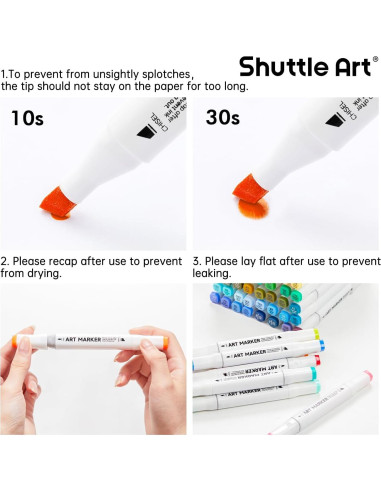 Marcadores de Arte Shuttle Art 172 Colores Doble Punta