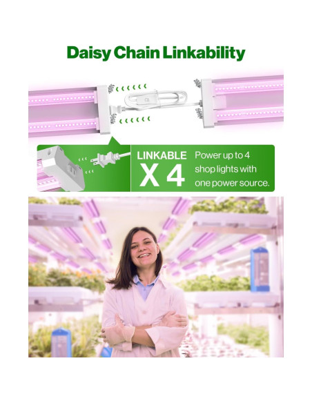 Luz de Cultivo LED Sunco 40W 1.22m Espectro Completo 2 Paquete