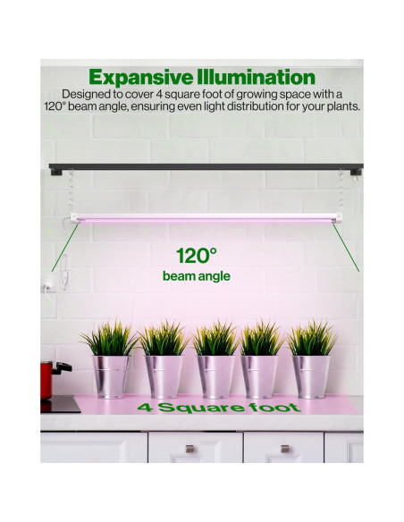 Luz de Cultivo LED Sunco 40W 1.22m Espectro Completo 2 Paquete