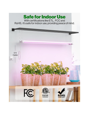 Luz de Cultivo LED Sunco 40W 1.22m Espectro Completo 2 Paquete