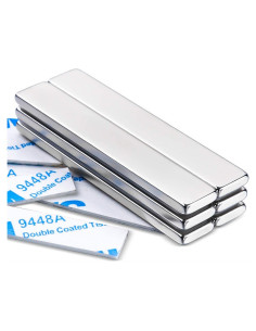 Imanes de Neodimio MikeDe 60x10x3mm 6 Piezas Adhesivos