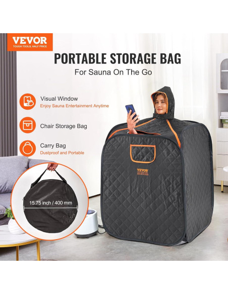 Carpa de Sauna Personal VEVOR 1200W Plegable y Portátil