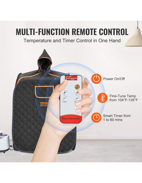 Carpa de Sauna Personal VEVOR 1200W Plegable y Portátil
