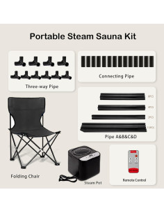 Sauna Portátil PEEKO Pentágono 4L con Silla y Control Remoto 2