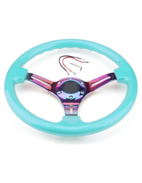 Volante de Carreras YEHICY 350mm ABS Azul Tiffany