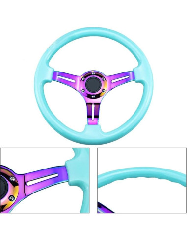 Volante de Carreras YEHICY 350mm ABS Azul Tiffany