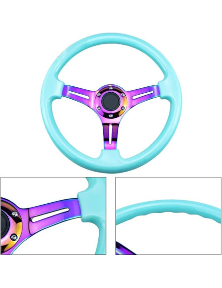 Volante de Carreras YEHICY 350mm ABS Azul Tiffany