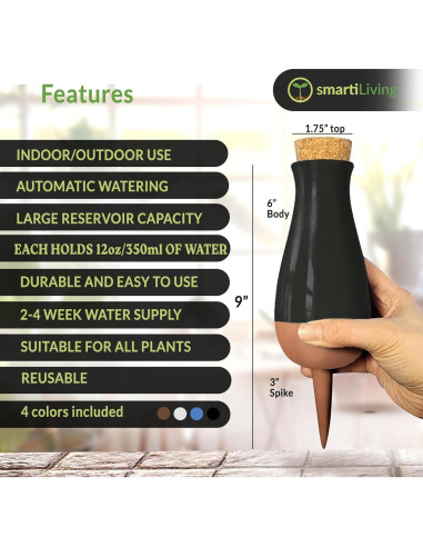 Set de 4 Ollas de Riego Automático SmartiLiving 354ml