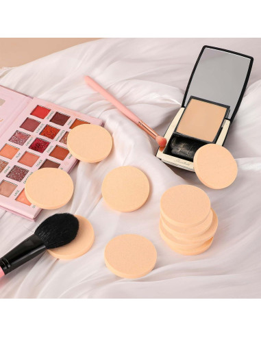 12 Esponjas Redondas de Maquillaje Sliverdew Color Piel