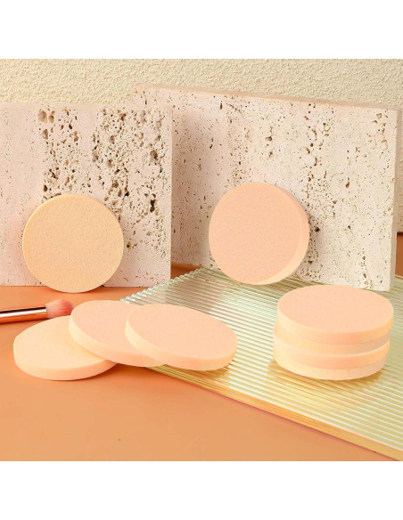 12 Esponjas Redondas de Maquillaje Sliverdew Color Piel