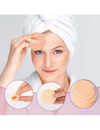 12 Esponjas Redondas de Maquillaje Sliverdew Color Piel
