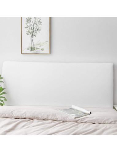 Funda de Cabecera DUJUIKE Ajustable Tela Terciopelo Blanco King