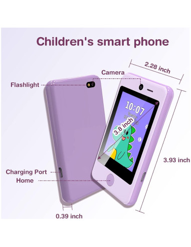 Teléfono Infantil PTHTECHUS con Pantalla Táctil 4" y Juegos