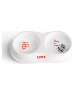 Cuencos Doble de Porcelana UTEE para Gatos y Perros Pequeños