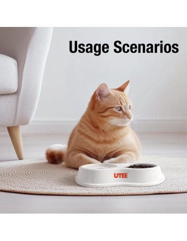 Cuencos Doble de Porcelana UTEE para Gatos y Perros Pequeños
