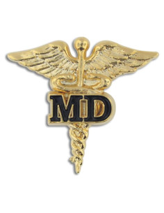 Pin de Solapa Caduceo Dorado PinMart 2,54 cm