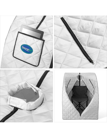 Sauna de vapor portátil Durasage DSS-XL01 800W plata