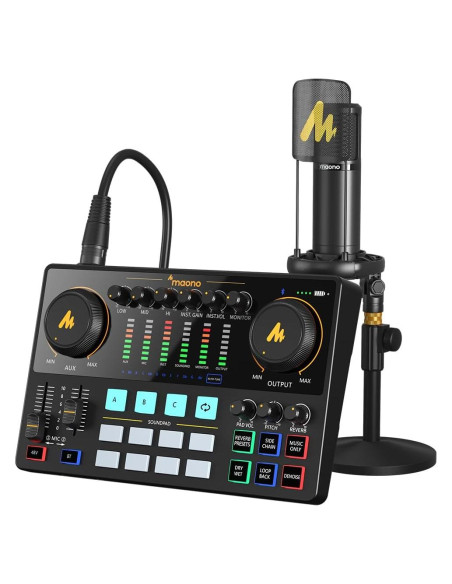 Paquete de Podcast Maono AME2A con Micrófono XLR y Bluetooth