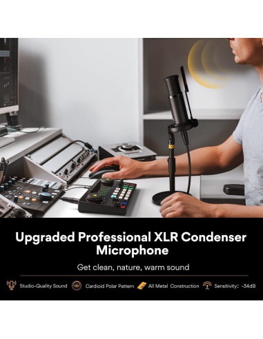 Paquete de Podcast Maono AME2A con Micrófono XLR y Bluetooth