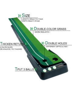 Alfombra de Golf Asgens 2.99m con Devolución Automática 2