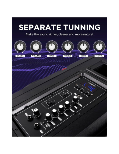 Máquina de Karaoke HEARTSEA HS-8P Bluetooth con 2 Micrófonos