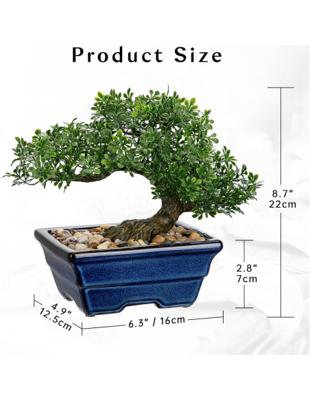Árbol Bonsai Artificial Briful con Maceta Cerámica Verde