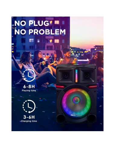 Máquina de Karaoke HEARTSEA HS-8P Bluetooth con 2 Micrófonos