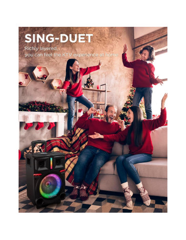 Máquina de Karaoke HEARTSEA HS-8P Bluetooth con 2 Micrófonos