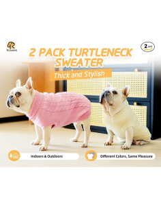 2 Suéteres para Perros Pequeños Roseelk - Ropa Cálida Invierno 2
