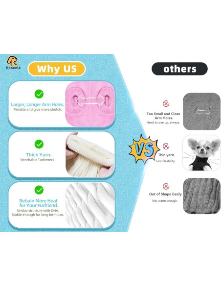2 Suéteres para Perros Pequeños Roseelk - Ropa Cálida Invierno