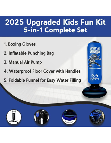 Bolsa de Boxeo Inflable Marwan Sports 5 en 1 para Niños