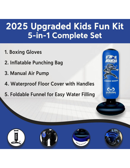 Bolsa de Boxeo Inflable Marwan Sports 5 en 1 para Niños