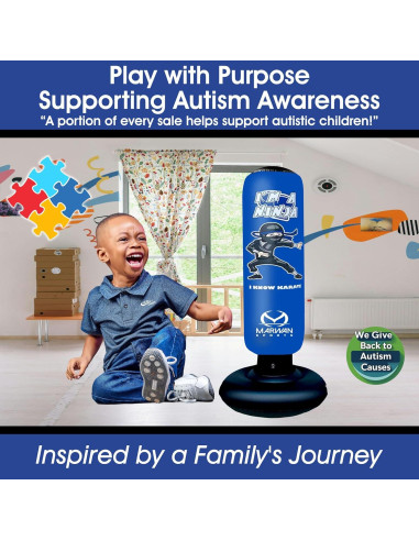 Bolsa de Boxeo Inflable Marwan Sports 5 en 1 para Niños