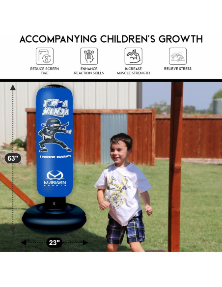 Bolsa de Boxeo Inflable Marwan Sports 5 en 1 para Niños